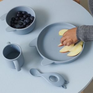 Vajilla de Silicona Vivi Set 4 piezas Rabbit Sea Blue | Liewood