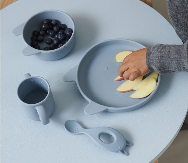 Vajilla de Silicona Vivi Set 4 piezas Rabbit Sea Blue | Liewood