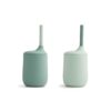 Pack de 2 vasos Ellis Sippy con tapa y pajita Mint Mix | Liewood - Imagen 2