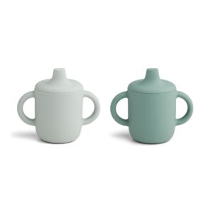 Pack 2 vasos Neil con tapa extraíble Mint Mix | Liewood