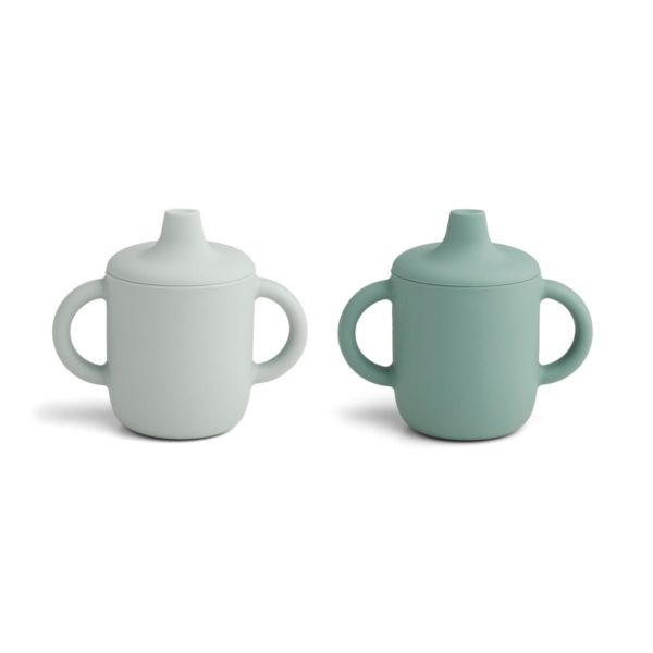Pack 2 vasos Neil con tapa extraíble Mint Mix | Liewood