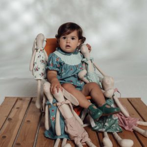 Pelele Añil - ranita de sisa de hilo algodón - bebés - ilo lilo