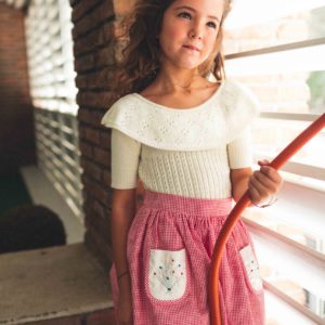 Falda Midi Vichy Rojo | Birinit Petit