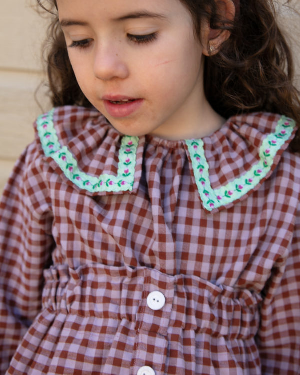 Blusa Vichy Chocolat | Minabay Kids