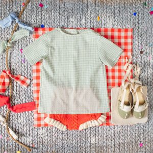 Camisa Manga Corta Vichy Verde | Birinit Petit