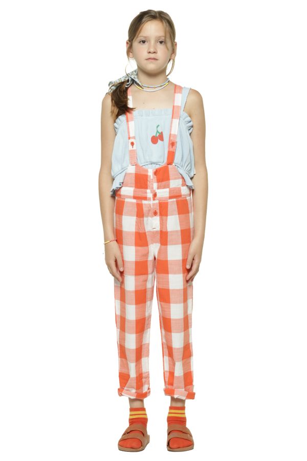 Pantalón con Tirantes Cuadros Rojo y Blanco | Piupiuchick