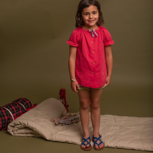 Blusón Lino Rojo Bordado | Birinit Petit
