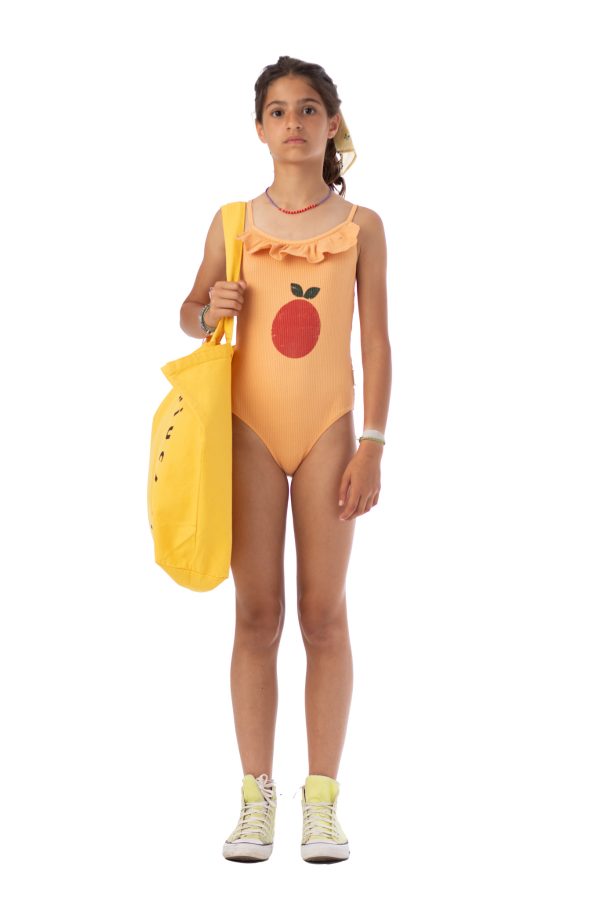 Bañador con Volantes Apple Print Peach | Piupiuchick