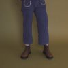 Pantalón campana velvet azul Cobalto bordado | Birinit Petit - Imagen 3