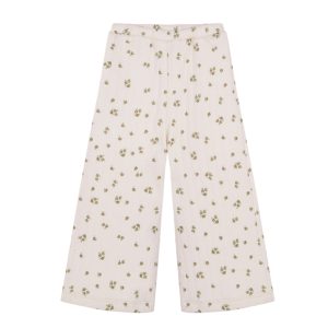 Pantalón culotte guateado niña flor verde Antique | Birinit Petit