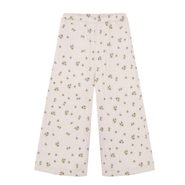 Pantalón culotte guateado niña flor verde Antique | Birinit Petit