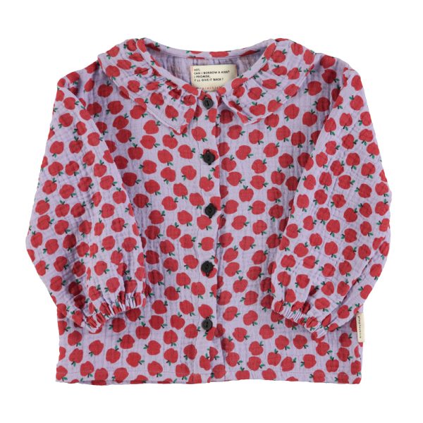 Blusa round collar Lilac w/ red apples | Piupiuchick