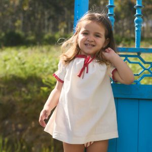 Vestido bordado rayas rojas | Birinit Petit